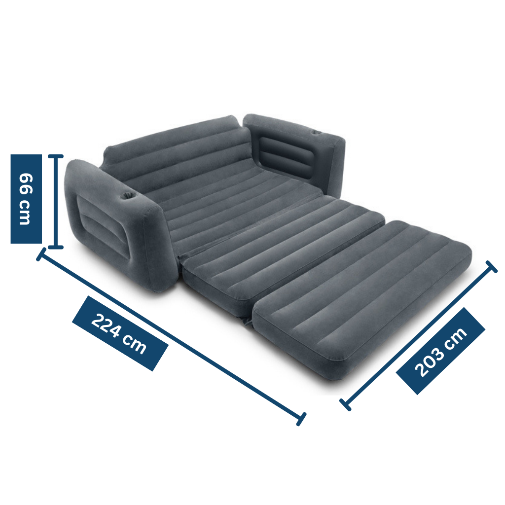 Inflatable lounger for outdoor comfort, no pump needed travel bed