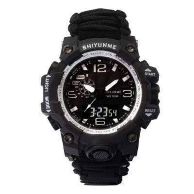 Unisex waterproof outdoor watch, perfect for extreme sports and wilderness exploration, with emergency rope.