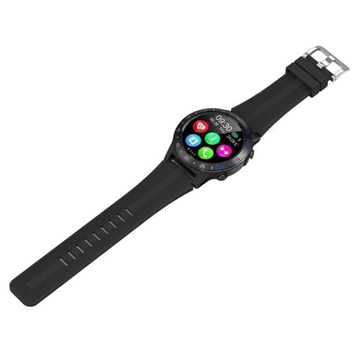 Rugged waterproof outdoor smartwatch, GPS-enabled, featuring compass and altimeter for hiking.