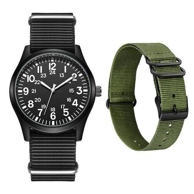 Outdoor unisex sport watch, quartz movement, featuring a rugged nylon strap for active lifestyles.