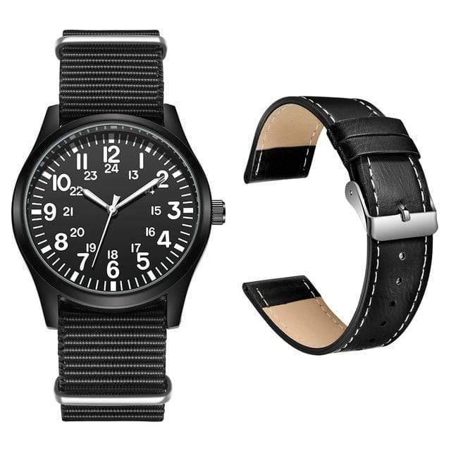 Classic design unisex outdoor watch with a black dial and dependable nylon strap, ideal for sports.