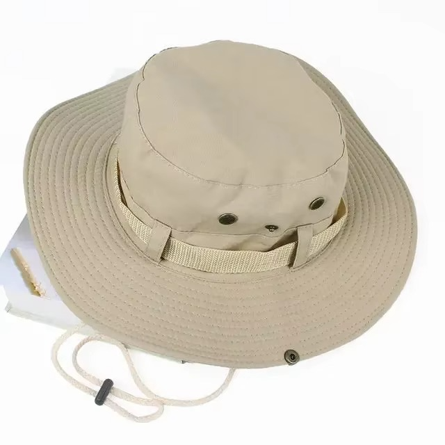 Fishing sunhat with drawcord, keeps hat secure on windy days, offers UV protection