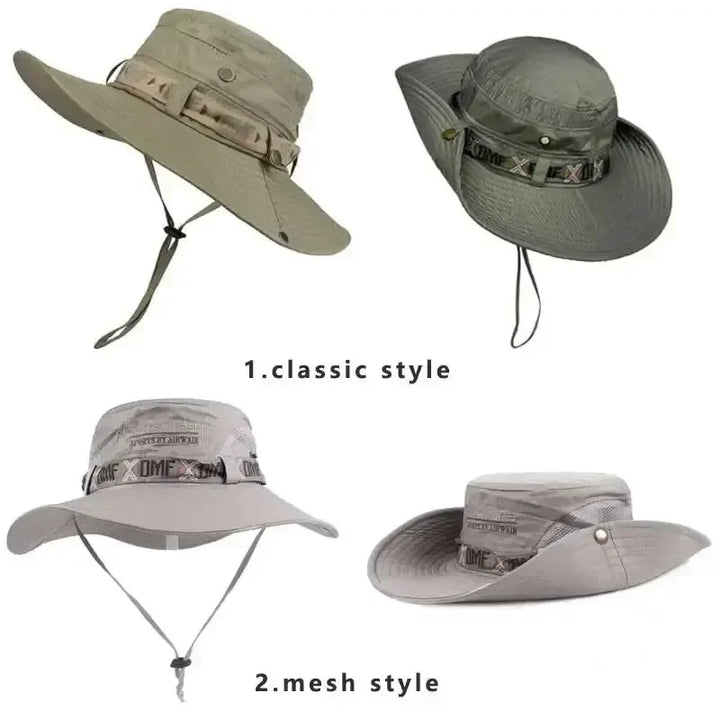 Tan sunhat, suitable for both men and women, for hiking and fishing