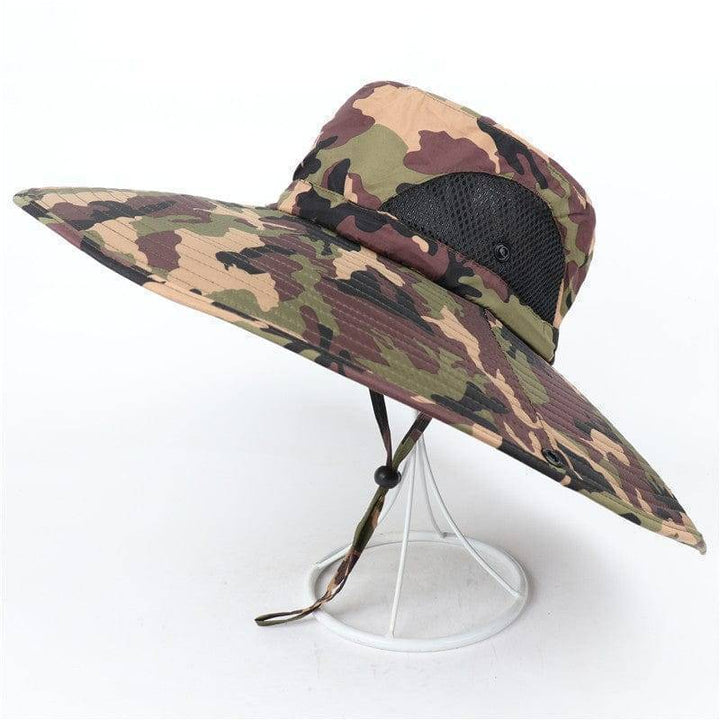 Unisex sun protection bucket hat, made from water-resistant cotton, perfect for outdoor summer and beach use
