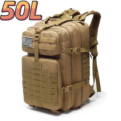 Outdoor gear rucksack, side pocket detail, ideal for water bottles or small items