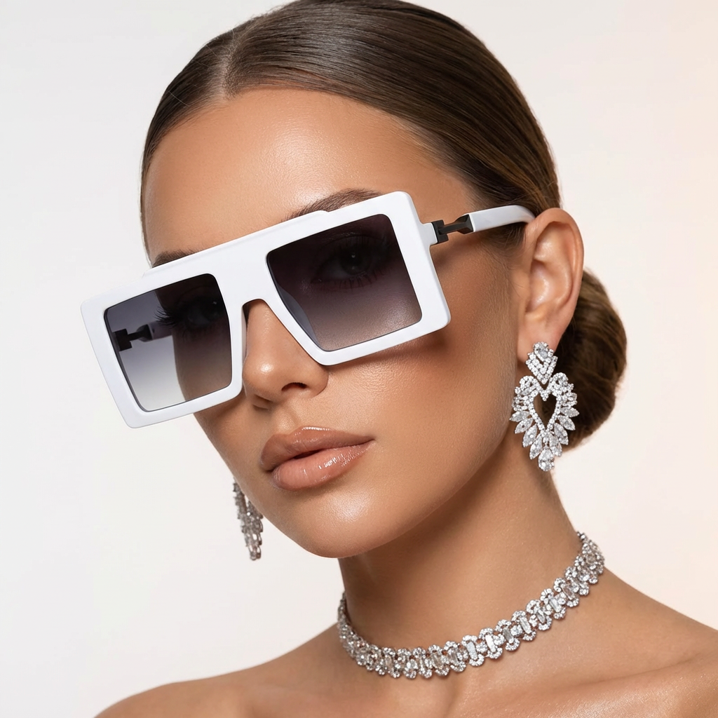 Unisex fashion eyewear: oversized square shades with UV400 for ultimate protection.