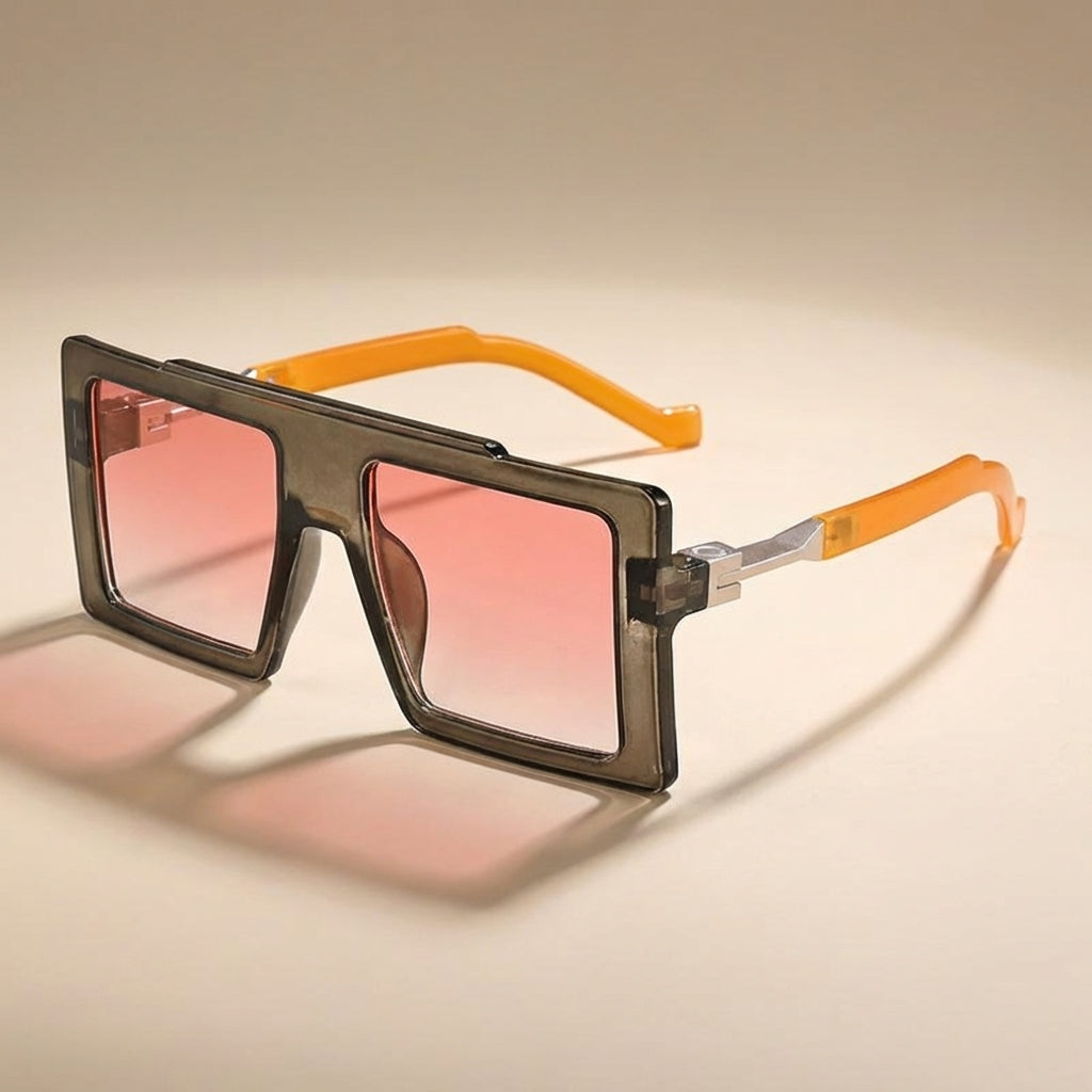 Premium UV400 protection sunglasses in a trendy oversized square frame for all-day wear.