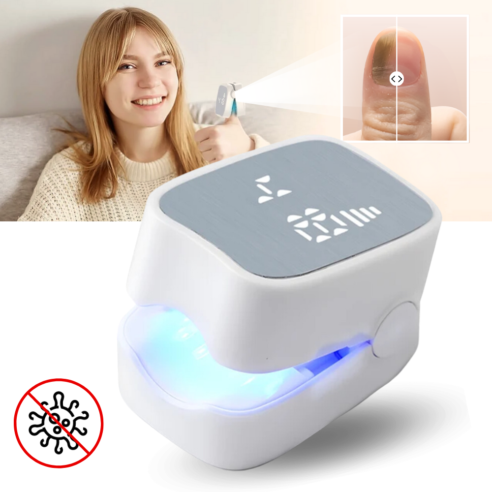 Painless laser treatment device for fungal nails, promoting healthy, clear nails. Ideal for home foot and hand care.