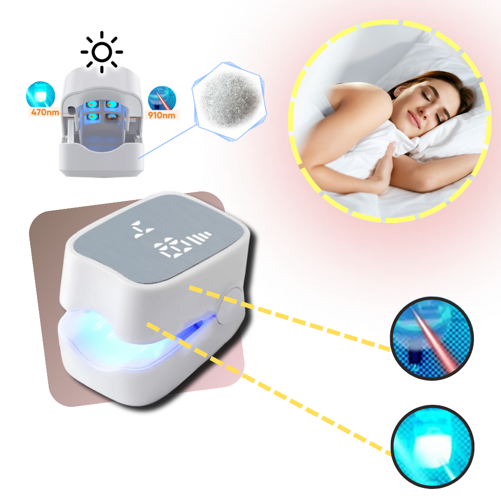 Compact laser device treating nail fungus painlessly. Enjoy healthy, clear nails with this easy-to-use home care solution.