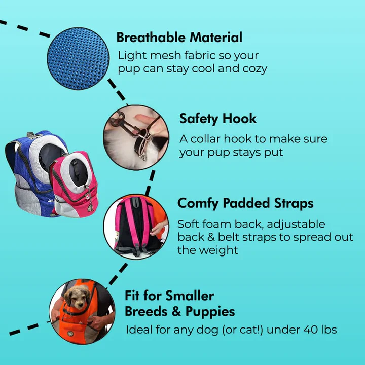 Close-up of durable, breathable mesh on a unisex pet carrier backpack, ensuring secure outdoor dog & cat travel.