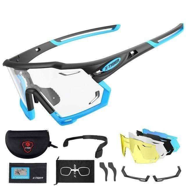 Durable cycling sunglasses, photochromic & polarized, designed for rigorous outdoor use