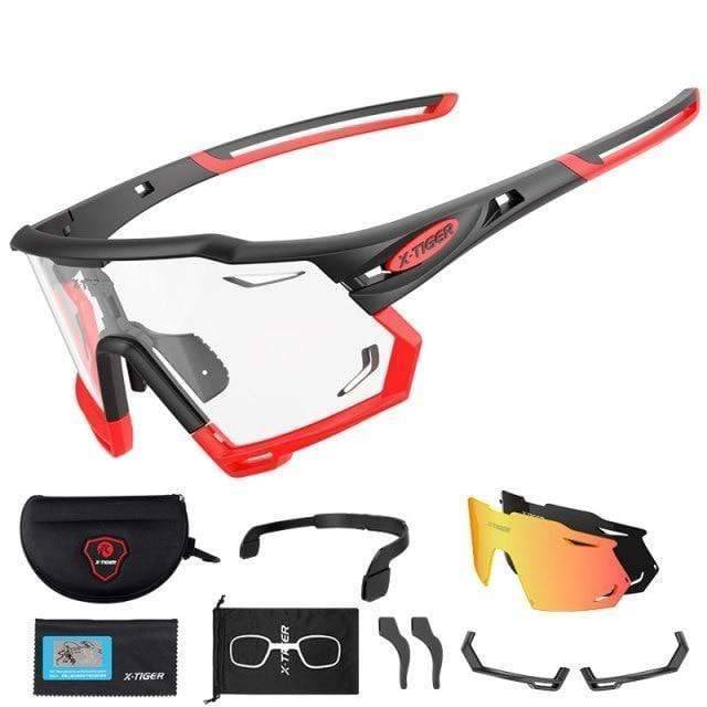 Cycling eyewear, photochromic lens, blocks UV light, durable sports sunglasses for men & women