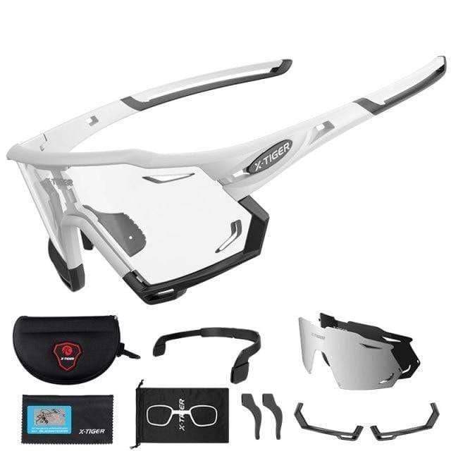 Outdoor eyewear, photochromic & polarized, offering clear vision for cycling and athletic pursuits