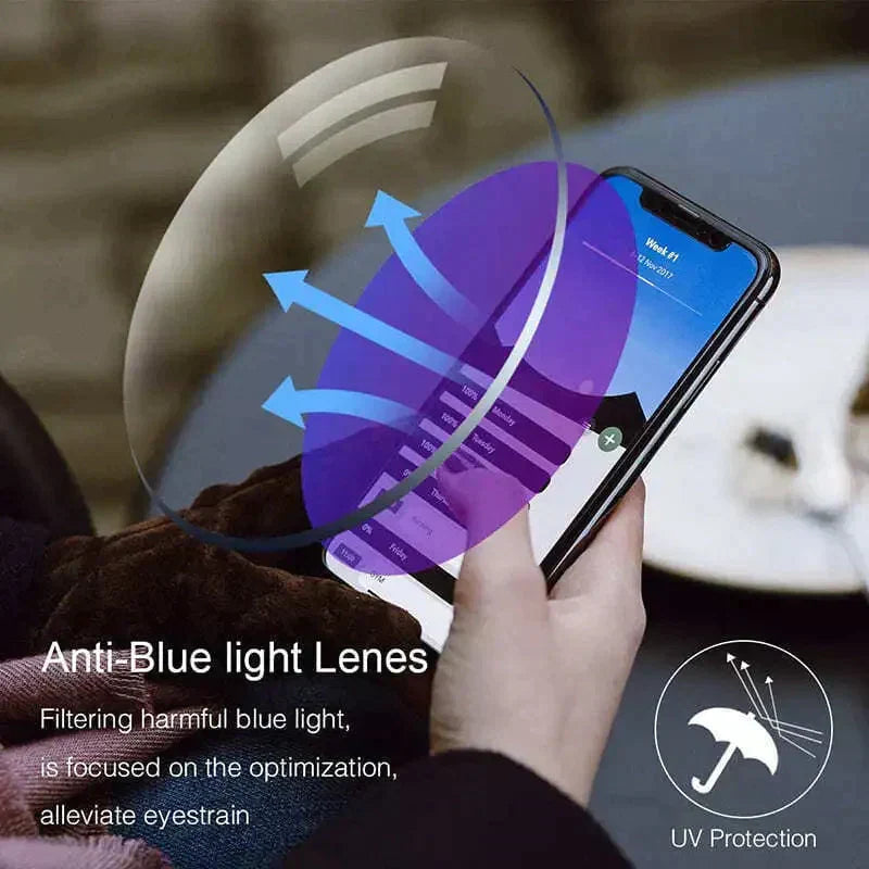 Unisex adaptive photochromic glasses: Anti-blue light reading sunglasses with UV protection for digital & sun.