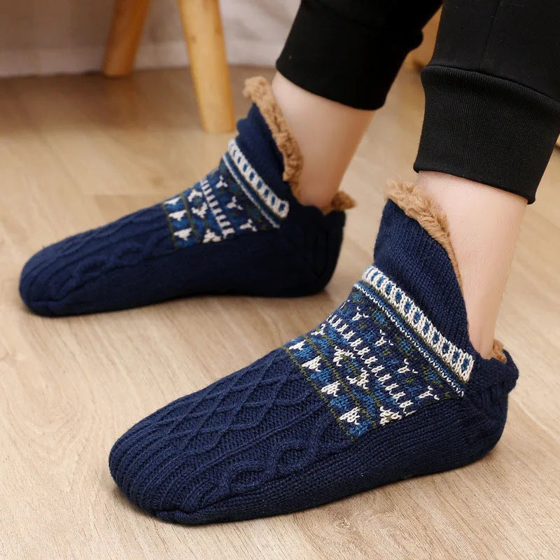Unisex plush warm house socks with non-slip sole for ultimate comfort.