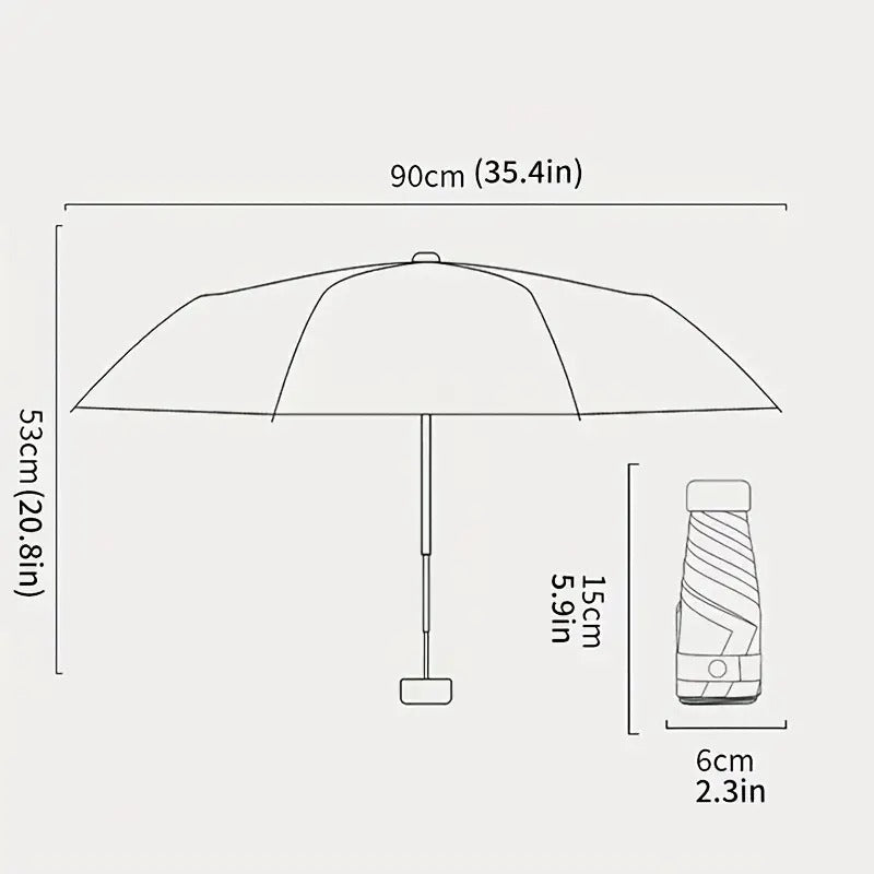 Portable travel umbrella offering reliable rain & sun protection for all weather.