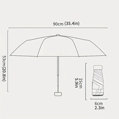 Portable travel umbrella offering reliable rain & sun protection for all weather.