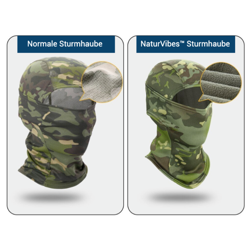 Seamless unisex polar fleece balaclava, providing snug fit for skiing and cold outdoor recreation.