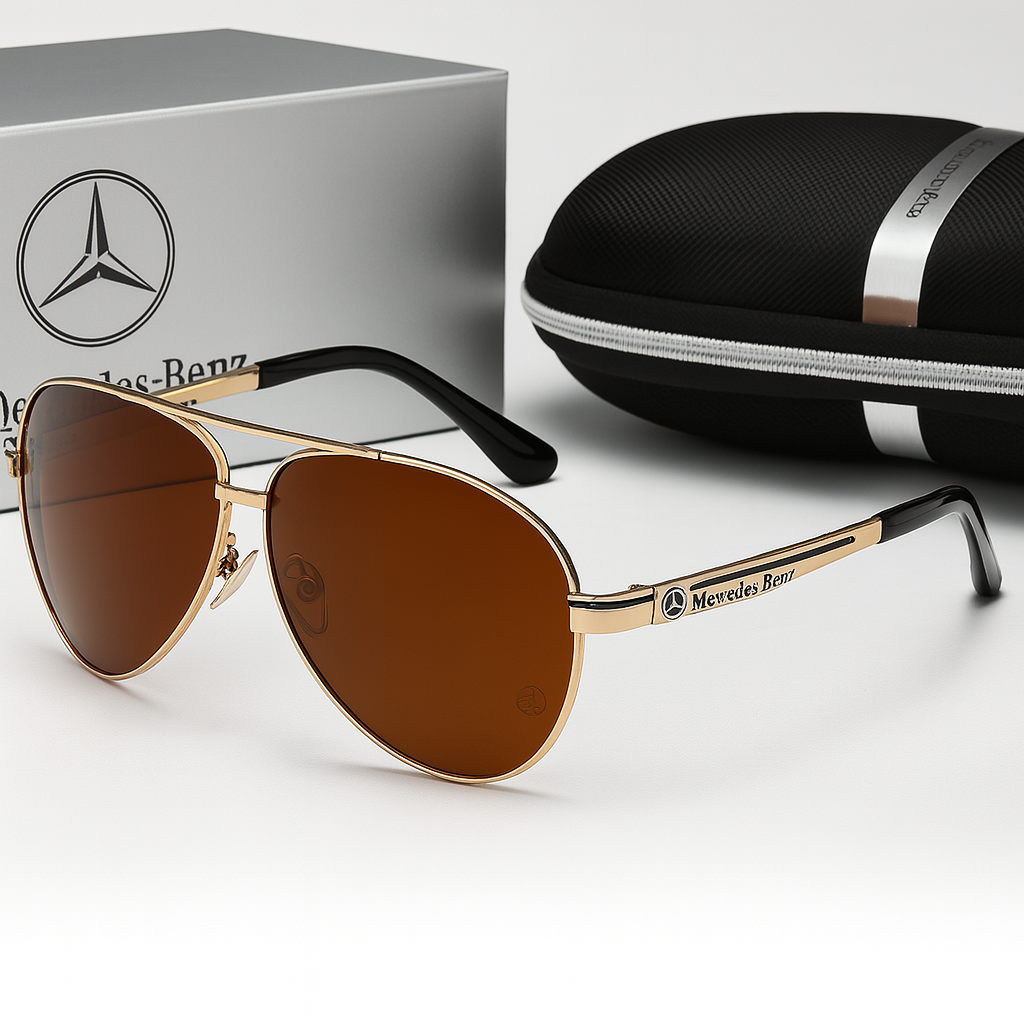 Stylish black/brown unisex polarized aviator sunglasses, perfect as a fashion accessory and for sun protection.