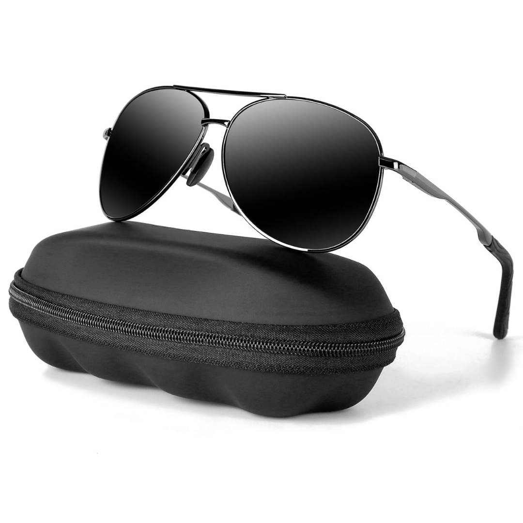 Women's polarized aviator sunglasses, offering chic style & superior glare reduction.