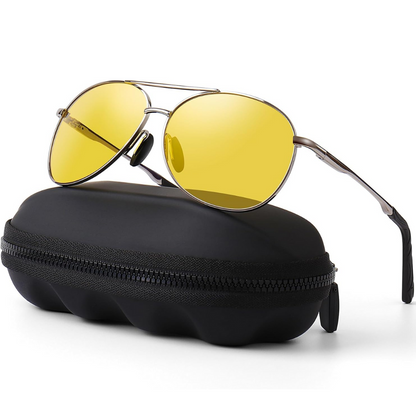 Lightweight aviator sunglasses with polarized lenses for comfortable, stylish glare protection.