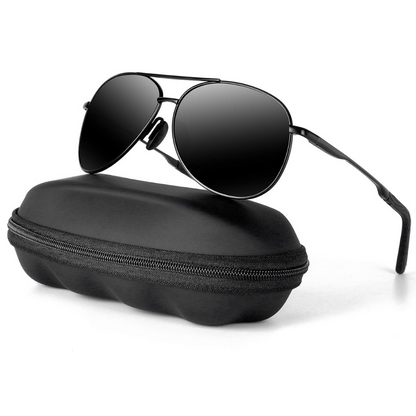Men's polarized aviator sunglasses, stylish & functional for glare and UV protection.