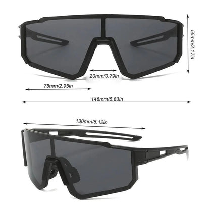 Athletic unisex sunglasses, amber polarized lenses, UV400 protection for cycling and outdoor adventures