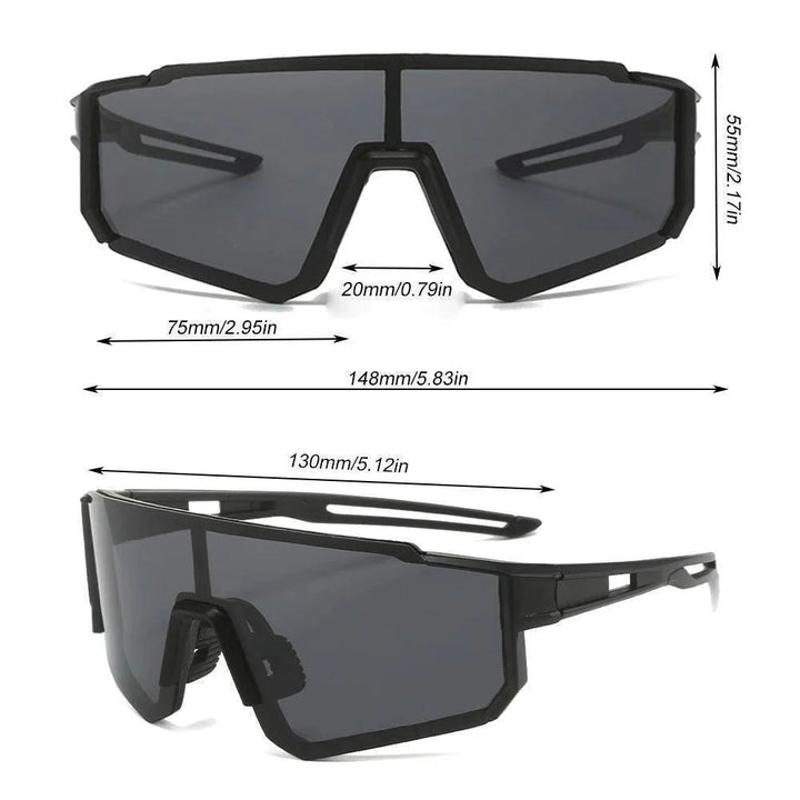 Athletic unisex sunglasses, amber polarized lenses, UV400 protection for cycling and outdoor adventures