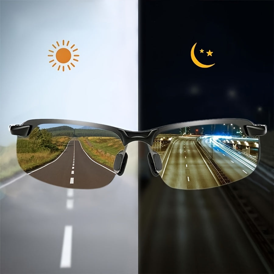 Unisex eyewear: polarized photochromic sunglasses, ideal for outdoor activities & variable light conditions.