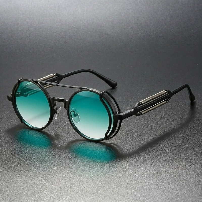 Vintage-inspired unisex polarized round shades featuring a lightweight metal frame for glare reduction.