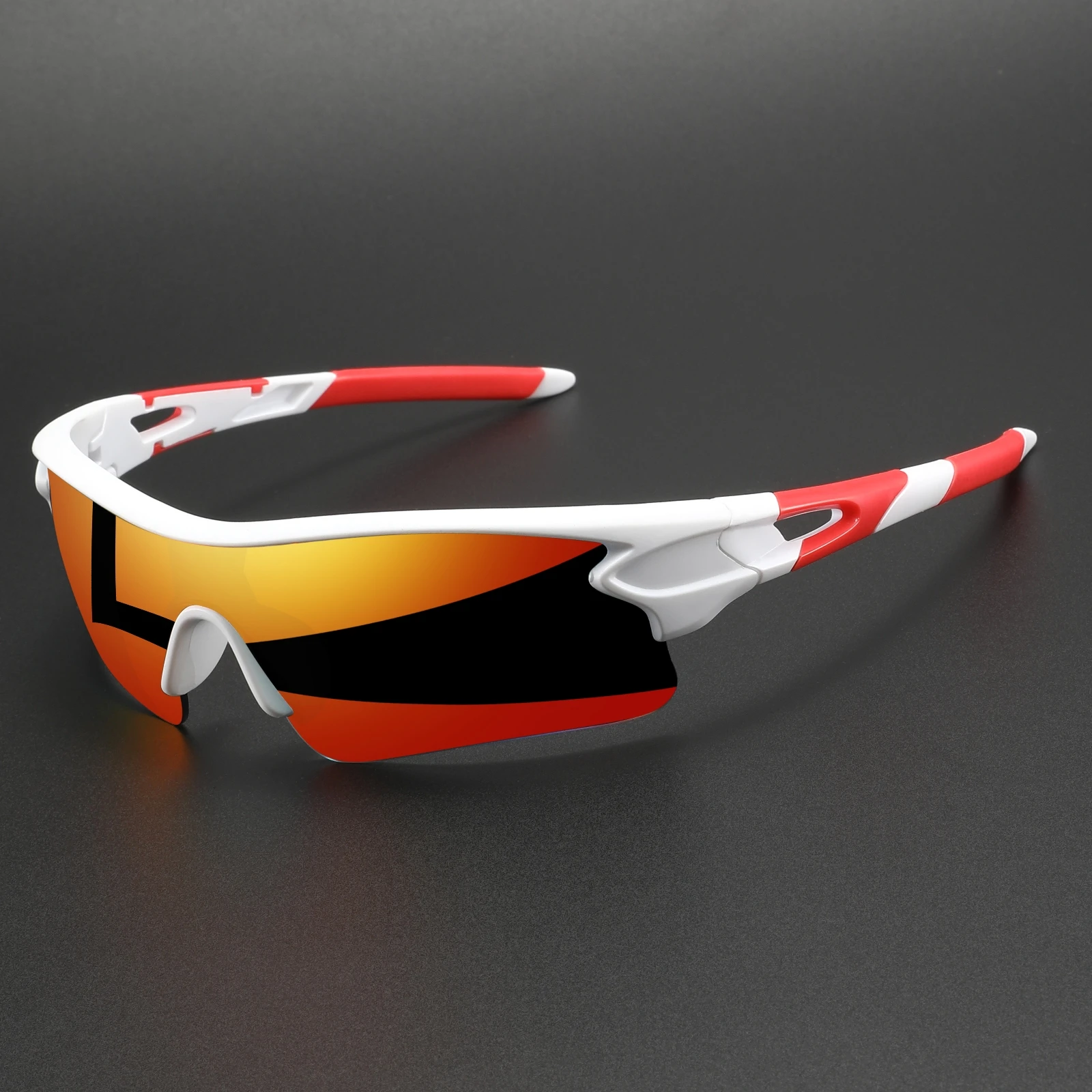 Unisex polarized sport sunglasses in black, ideal for outdoor glare protection & UV.