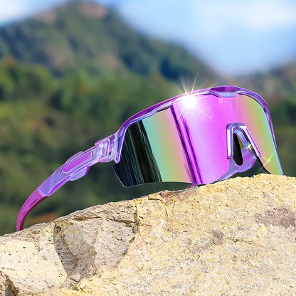 Unisex polarized sports sunglasses, comfortable & lightweight activewear eyewear for cycling with UV protection.