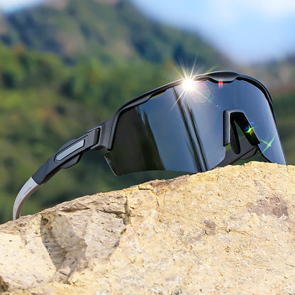 Polarized unisex sports shades for cyclists & outdoor enthusiasts. Excellent UV protection & glare reduction.