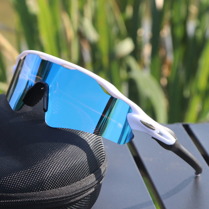Durable unisex polarized sports sunglasses, offering clear vision & UV protection for all outdoor adventures.