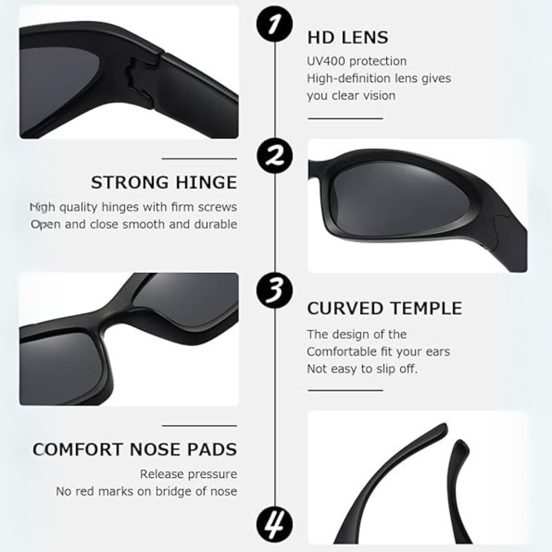Athletic wrap-around polarized sunglasses, SwiftWrap, perfect for active men & women.