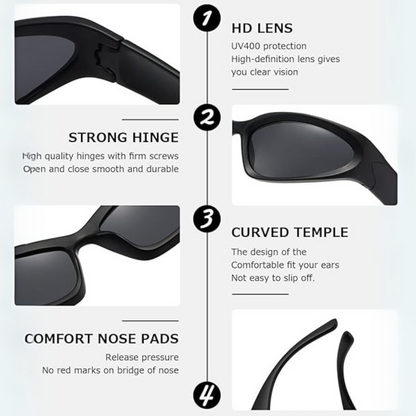 Athletic wrap-around polarized sunglasses, SwiftWrap, perfect for active men & women.