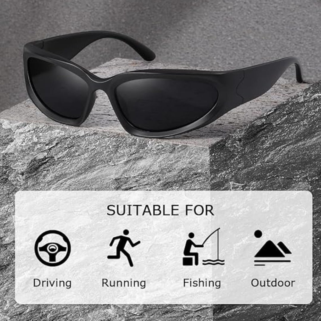 SwiftWrap unisex polarized sports sunglasses, essential for beachwear & summer activities.