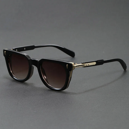 Modern unisex square sunglasses with polarized lenses, UV400 protection, and a lightweight acetate frame.