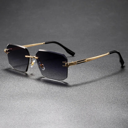 Unisex polished beveled edge sunglasses for stylish everyday wear.