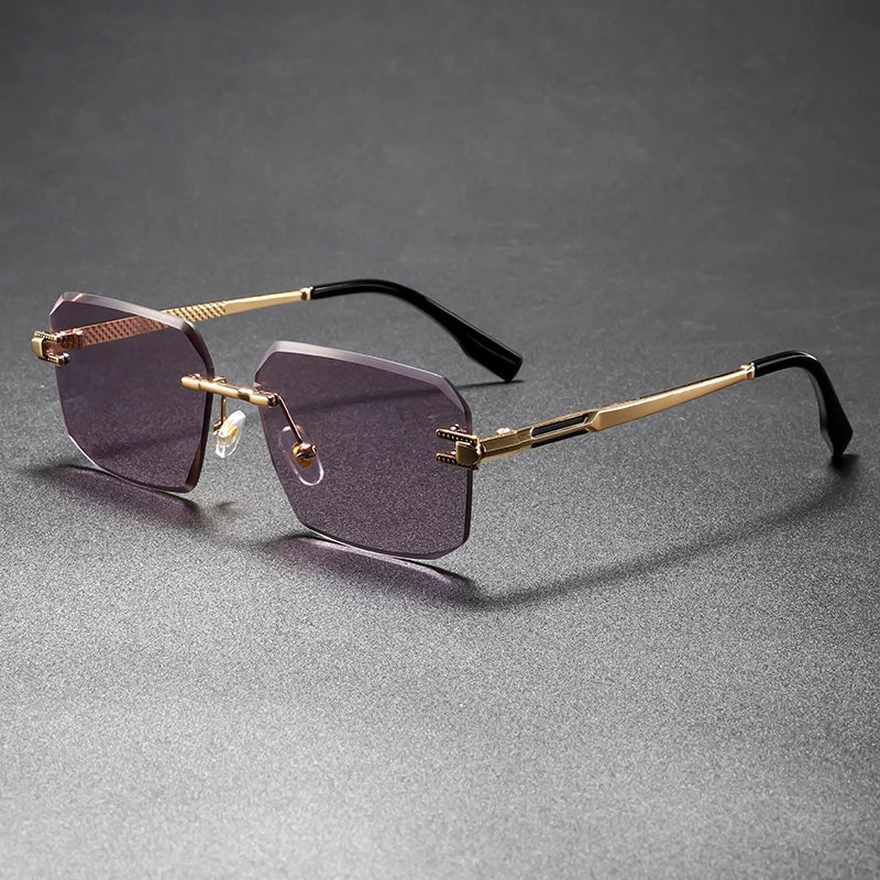 Modern unisex sunglasses with polished beveled edge, a lightweight and durable fashion accessory.