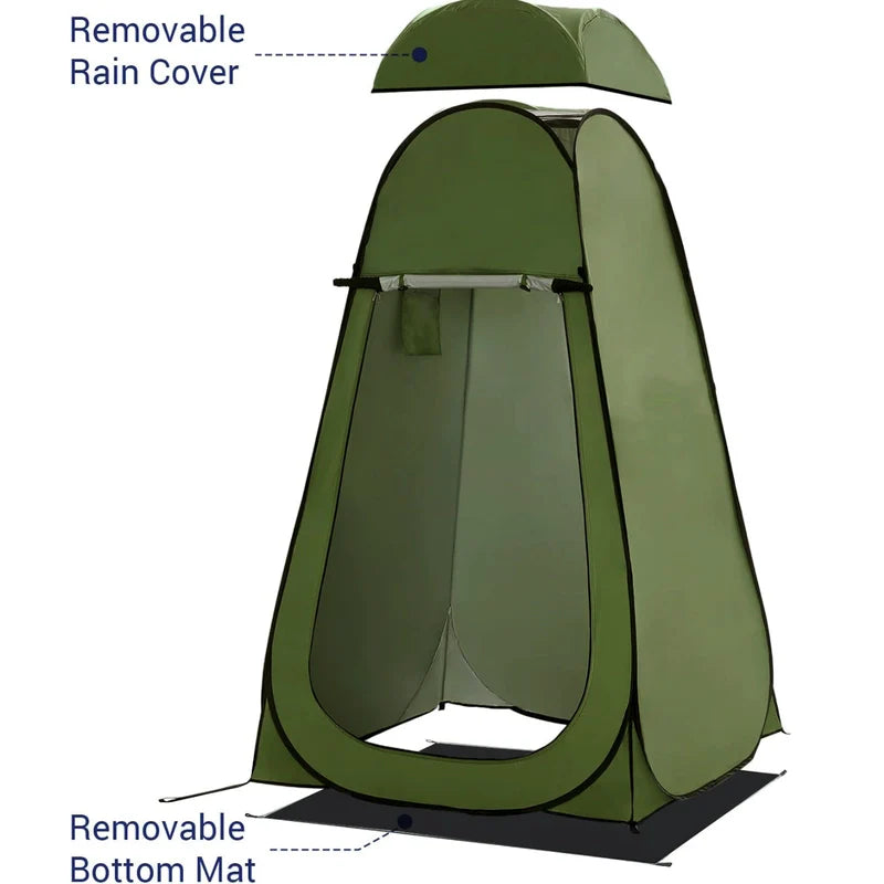 Portable Pop-Up Privacy Tent set up outdoors, ideal changing room and shower tent
