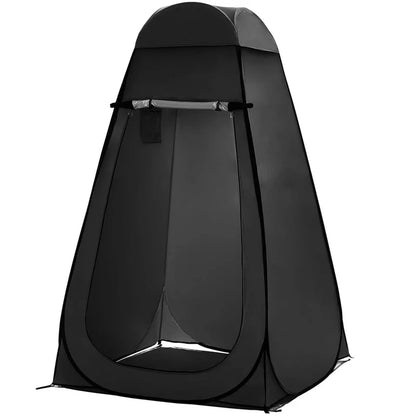 Folded Pop-Up Privacy Tent in carry bag, compact and lightweight camping shelter