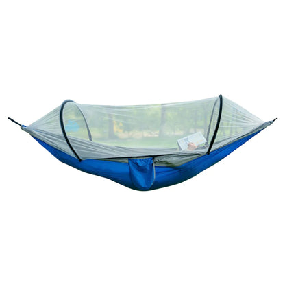 Durable outdoor gear: portable camping hammock with mosquito mesh.
