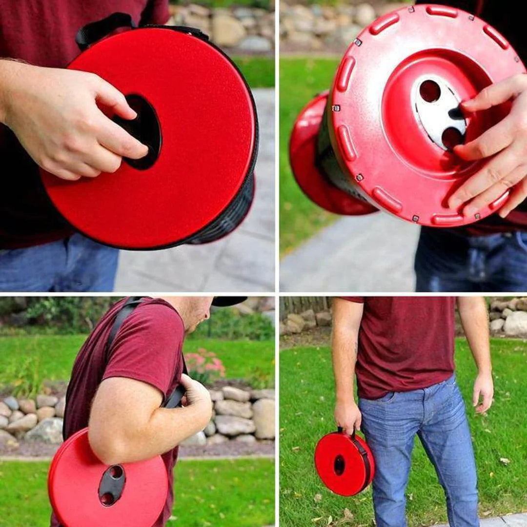 Adjustable height portable stool, an essential piece of camping gear for comfortable rest