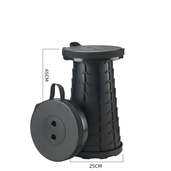 Adjustable camping stool, compact and easy to carry, ideal for spontaneous adventures