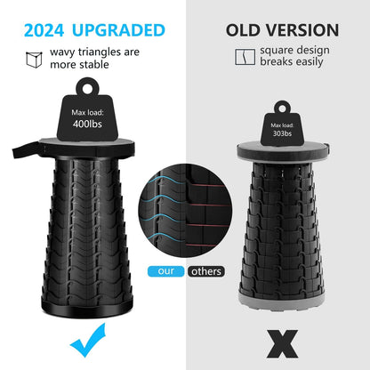 Compact collapsible stool for easy transport, ideal for camping and outdoor seating