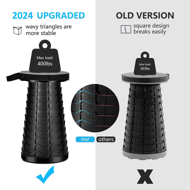 Compact collapsible stool for easy transport, ideal for camping and outdoor seating