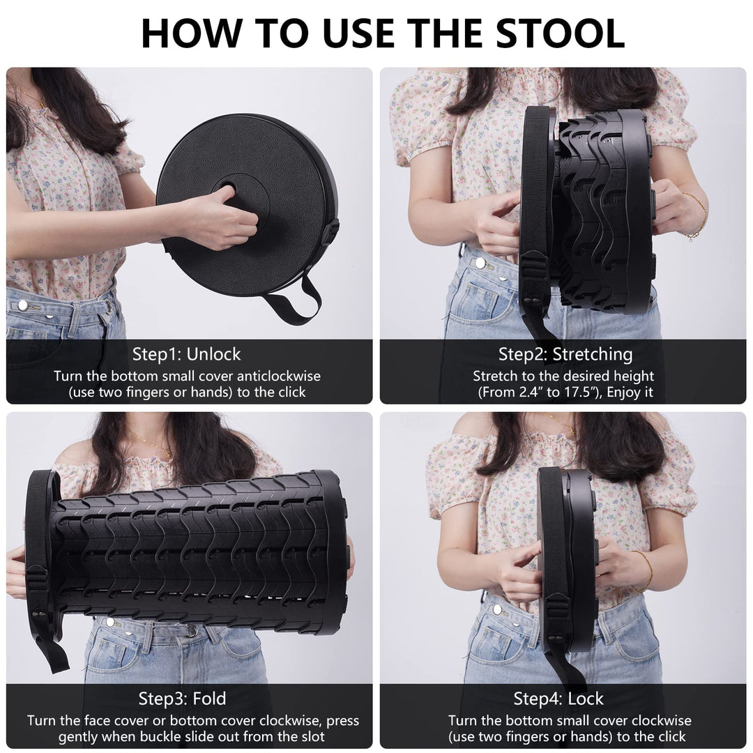 Collapsible camping stool showcasing its portability and sturdy construction
