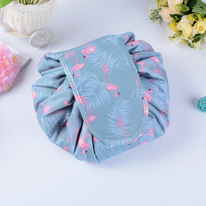 Portable drawstring cosmetic & toiletry travel organizer, perfect for efficient packing.