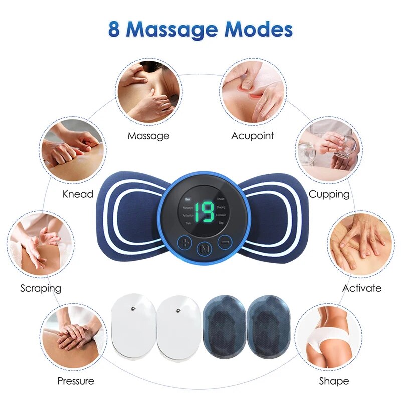 Intelligent unisex electric neck massager with remote. Portable for muscle relief, ideal for travel & stress.